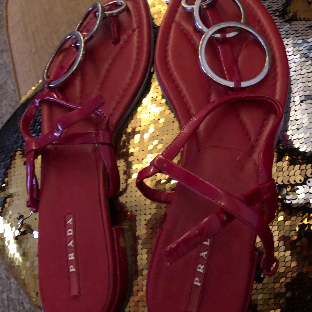 Prada red sandals